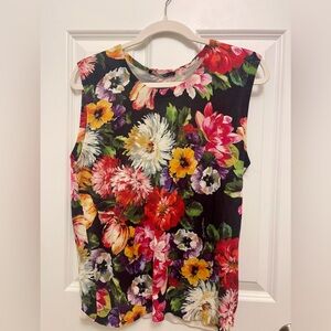 Dolce & Gabbana Floral Silk Sweater Tank